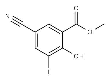 5-氰基-2-羟基-3-碘苯甲酸甲酯 结构式
