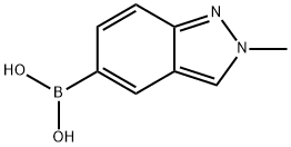 2-甲基-2H-吲唑-5-硼酸 结构式