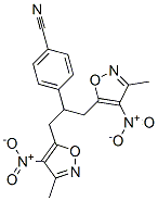 Benzonitrile,  4-[2-(3-methyl-4-nitro-5-isoxazolyl)-1-[(3-methyl-4-nitro-5-isoxazolyl)methyl]ethyl]- 结构式
