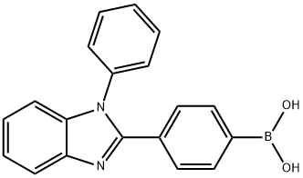 4-(1-苯基-1H-苯并咪唑-2-基)苯硼酸 结构式