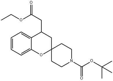 4-(2-乙氧基-2-氧代乙基)螺[色烷-2,4'-哌啶]-1'-羧酸叔丁酯 结构式