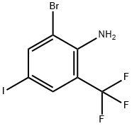 2-氨基-5-碘-3-溴三氟甲苯 结构式