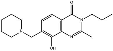 4(3H)-Quinazolinone,  8-hydroxy-2-methyl-7-(piperidinomethyl)-3-propyl-  (7CI) 结构式