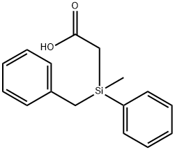 (+)-苄甲苯基硅基乙酸[用于以核磁共振旋光纯度测定] 结构式