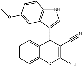 2-AMINO-4-(5-METHOXY-1H-INDOL-3YL)-4H-CHROMENE-3-CARBONITRILE 结构式