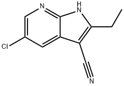 1H-Pyrrolo[2,3-b]pyridine-3-carbonitrile, 5-chloro-2-ethyl- 结构式