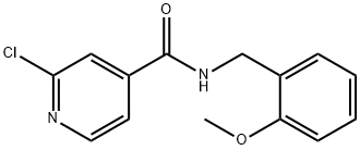 2-氯-N-(2-甲氧基苄基)吡啶-4-甲酰胺 结构式