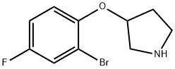 3-(2-Bromo-4-fluoro-phenoxy)-pyrrolidine 结构式