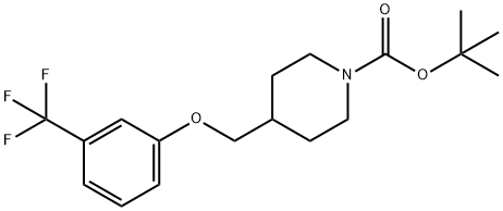 4-((3-(三氟甲基)苯氧基)甲基)哌啶-1-羧酸叔丁酯 结构式