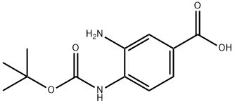 3-氨基-4-[(叔丁氧羰基)氨基]苯甲酸 结构式