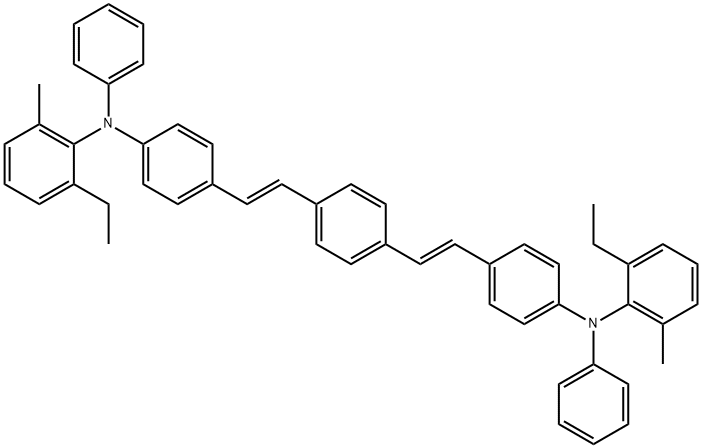 N-(4-((1E,22E)-4-((E)-4-((2-乙基-6-甲苯)(苯基)氨基)苯乙烯)苯乙烯)苯基)-N-(2-乙基-6-甲苯)苯胺 结构式