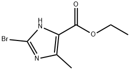 2-溴-5-甲基-1H-咪唑-4-羧酸乙酯 结构式