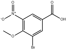 3-溴-4-甲氧基-5-硝基苯甲酸 结构式