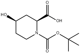 (2S,4R)-4-羟基哌啶-1,2-二羧酸 1-叔丁酯 结构式