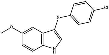 3-(4-chlorophenylthio)-5-methoxy-1H-indole 结构式