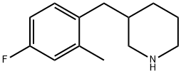 3-(4-FLUORO-2-METHYL-BENZYL)-PIPERIDINE 结构式