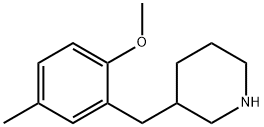 3-(2-METHOXY-5-METHYL-BENZYL)-PIPERIDINE 结构式
