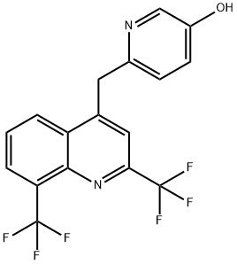 6-(2,8-BIS-TRIFLUOROMETHYL-QUINOLIN-4-YLMETHYL)-PYRIDIN-3-OL 结构式