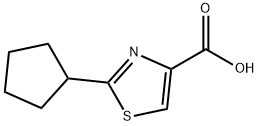 2-环戊基噻唑-4-甲酸 结构式