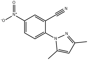 2-(3,5-二甲基-1H-吡唑-1-基)-5-硝基苯甲腈 结构式