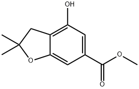 4-羟基-2,2-二甲基-2,3-二氢-苯并呋喃-6-羧酸甲酯 结构式