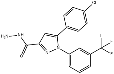 5-(4-chlorophenyl)-1-[3-(trifluoromethyl)phenyl]-1H-pyrazole-3-carbohydrazide 结构式