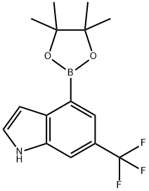 1H-Indole, 4-(4,4,5,5-tetraMethyl-1,3,2-dioxaborolan-2-yl)-6-(trifluoroMethyl)- 结构式