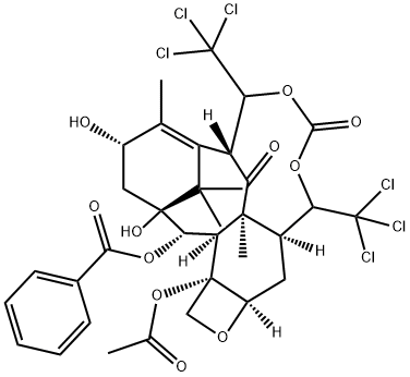 7,10-二(2,2,2-三氯乙氧羰基)-10-脱乙酰基巴卡丁 III 结构式