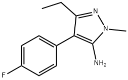 3-乙基-4-(4-氟苯基)-1-甲基-1H-吡唑-5-胺 结构式