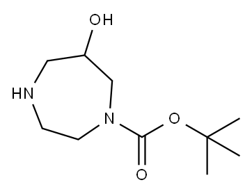 六氢-6-羟基-1H-1,4-二氮杂卓-1-甲酸叔丁酯 结构式