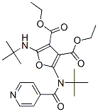 3,4-Furandicarboxylic  acid,  2-[(1,1-dimethylethyl)amino]-5-[(1,1-dimethylethyl)(4-pyridinylcarbonyl)amino]-,  3,4-diethyl  ester 结构式