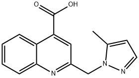 2-[(5-甲基-1H-吡唑-1-基)甲基]喹啉-4-羧酸 结构式