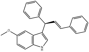 (E)-3-(1,3-diphenylallyl)-5-methoxy-1H-indole 结构式