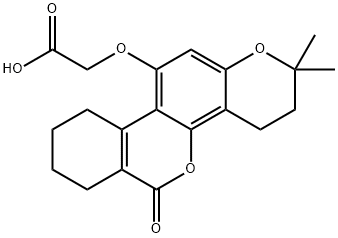 2-[(6-氧代-2,2-二甲基-3,4,7,8,9,10-六氢异苯并吡喃并[3,4-F]苯并吡喃-11-基)氧基] 结构式