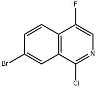 ISOQUINOLINE, 7-BROMO-1-CHLORO-4-FLUORO- 结构式