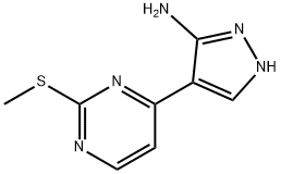 4-(2-(METHYLTHIO)PYRIMIDIN-4-YL)-1H-PYRAZOL-5-AMINE 结构式