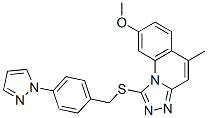 [1,2,4]Triazolo[4,3-a]quinoline,  8-methoxy-5-methyl-1-[[[4-(1H-pyrazol-1-yl)phenyl]methyl]thio]- 结构式