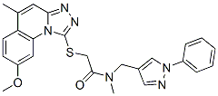 Acetamide,  2-[(8-methoxy-5-methyl[1,2,4]triazolo[4,3-a]quinolin-1-yl)thio]-N-methyl-N-[(1-phenyl-1H-pyrazol-4-yl)methyl]- 结构式