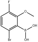 6-溴-3-氟-2-甲氧基苯硼酸 结构式