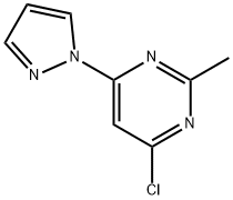 4-CHLORO-2-METHYL-6-(1H-PYRAZOL-1-YL)PYRIMIDINE 结构式