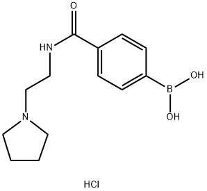 4-[2-(1-吡咯烷基)乙基氨甲酰基]苯硼酸盐酸盐 结构式