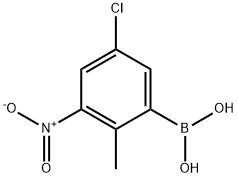 5-氯-2-甲基-3-硝基苯硼酸 结构式