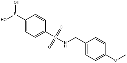 4-(4-甲氧基苄基磺酰氨基)苯硼酸 结构式