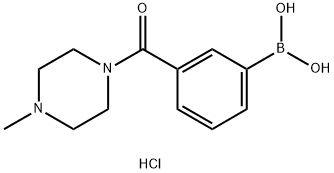 3-(4-甲基-1-哌啶基羰基)苯硼酸盐酸盐 结构式