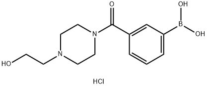 3-[4-(2-羟基乙基)-1-哌啶基羰基]苯硼酸盐酸盐 结构式