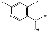 4-BROMO-6-CHLOROPYRIDINE-3-BORONIC ACID 结构式