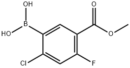 2-CHLORO-4-FLUORO-5-(METHOXYCARBONYL)PHENYLBORONIC ACID 结构式