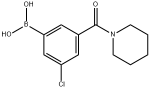 3-CHLORO-5-(PIPERIDINE-1-CARBONYL)PHENYLBORONIC ACID 结构式