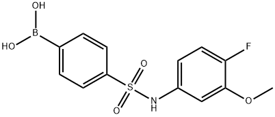 4-(N-(4-FLUORO-3-METHOXYPHENYL)SULFAMOYL)PHENYLBORONIC ACID 结构式