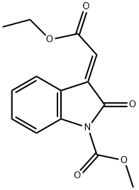 E-3-(2-ETHOXY-2-OXOETHYLIDENE)-1-METHOXYCARBONYL-INDOLINE-2-ONE 结构式